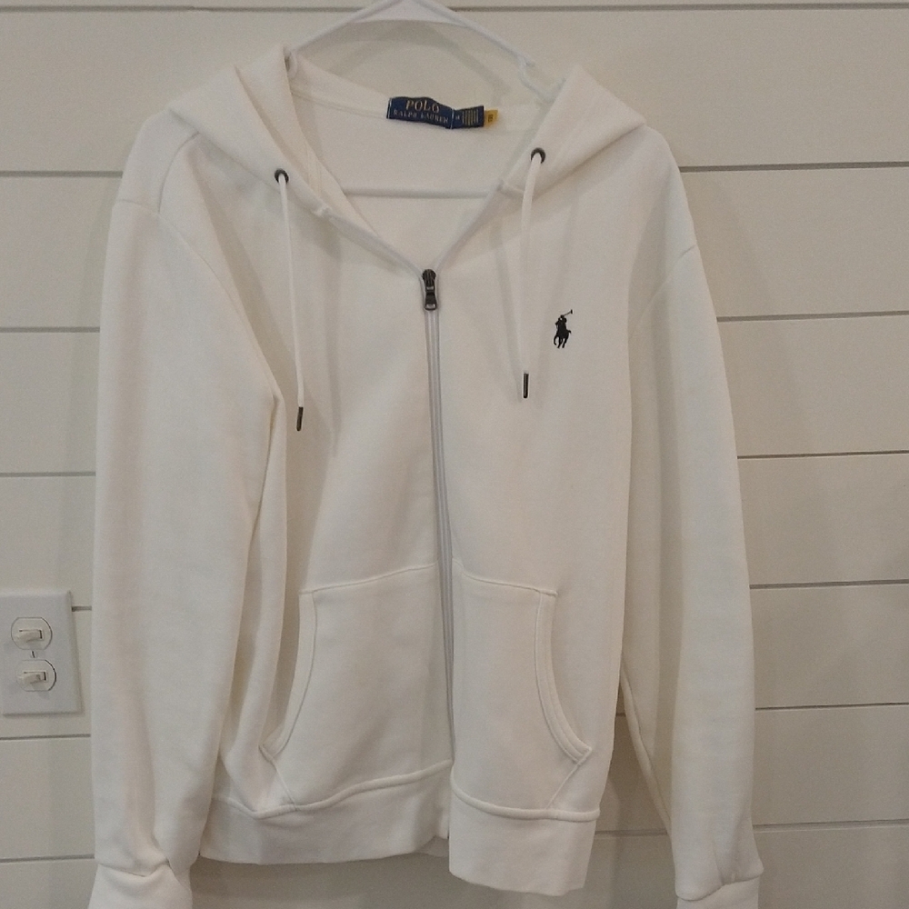 Polo by Ralph Lauren White Zip-Up Hoodie